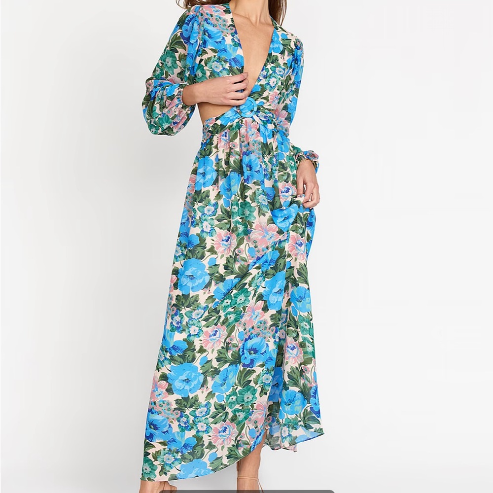 Lush floral cut out maxi dress